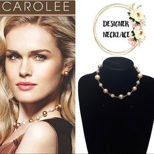Carolee Pave Crystal & Pearl Choker Necklace